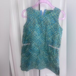 Lilly Pulitzer Blue and Green Plaid Kids Dress